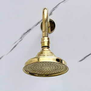 Unlacquered Brass Adjustable Round Rain Shower System — Straight arm (UBCSS-005) — detail view 6