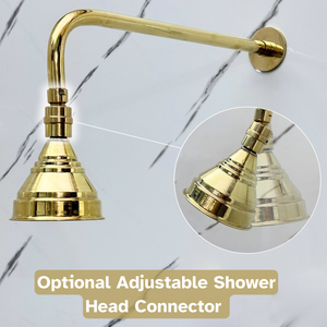 Unlacquered Brass Adjustable Round Rain Shower System — Straight arm (UBCSS-006) — detail view 10