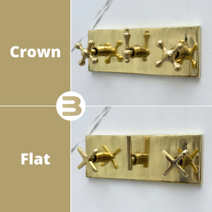 Unlacquered Brass Adjustable Flat Round Rain Shower System with Handheld — Arcuate arm (UBCSS-012) — detail view 12