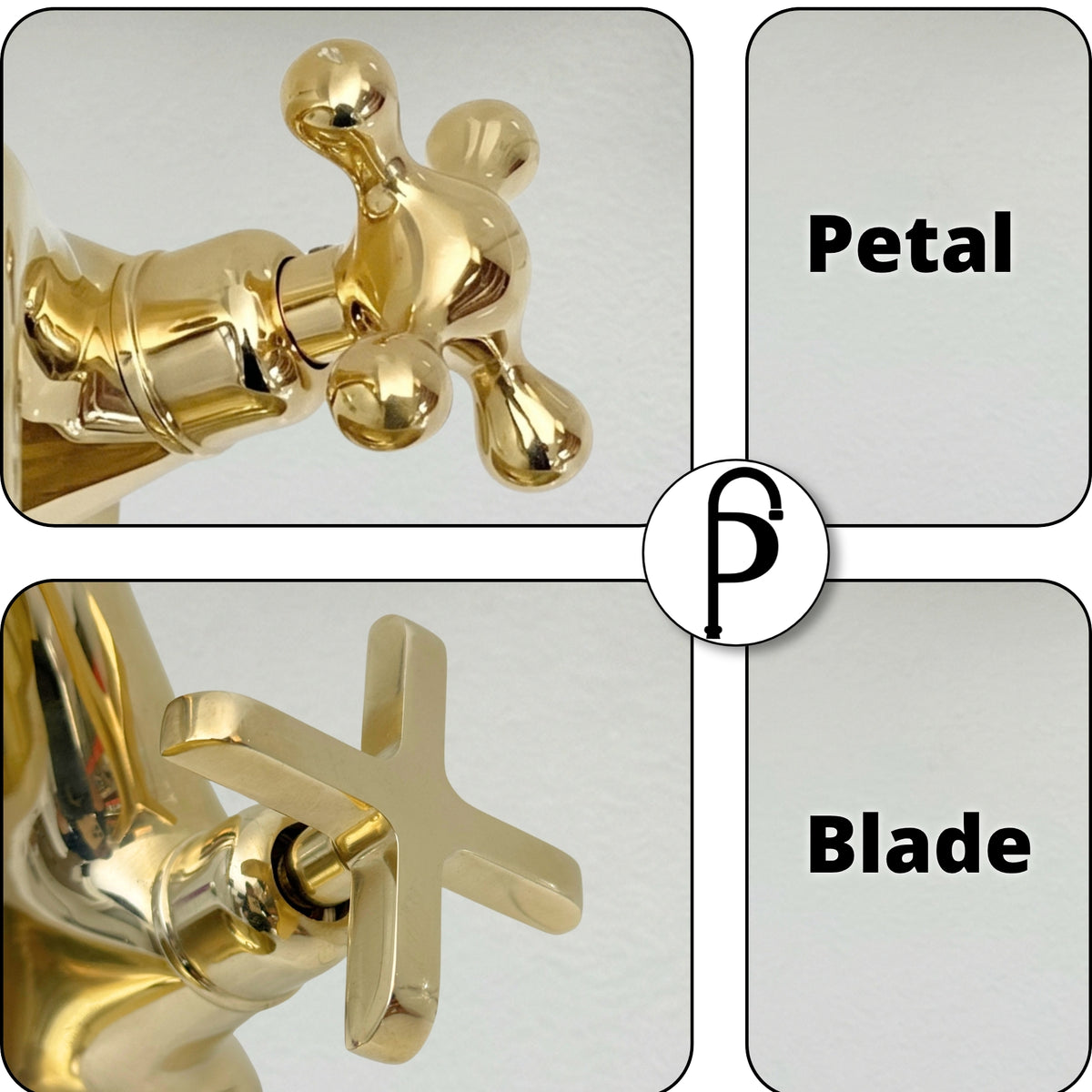 Unlacquered Brass Single Hole Bathroom Faucet with Cross Handles