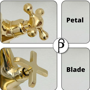 Unlacquered Brass Single Hole Bathroom Faucet with Cross Handles