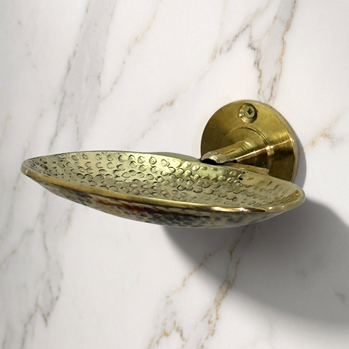 Unlacquered Brass Soap Dish, Wall-Mounted Hammered Brass Soap Tray