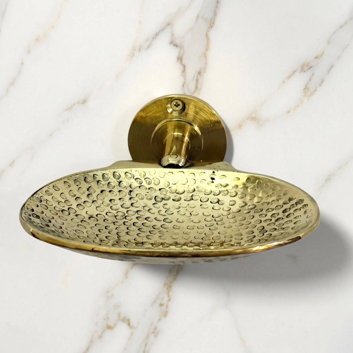 Unlacquered Brass Soap Dish, Wall-Mounted Hammered Brass Soap Tray