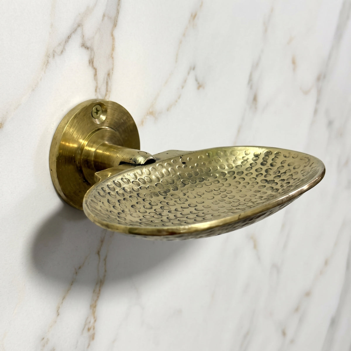 Unlacquered Brass Soap Dish, Wall-Mounted Hammered Brass Soap Tray