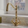 Unlacquered Brass Victorian Single Hole Faucet with Lever Handles