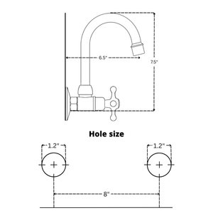 Unlacquered Brass Wall-Mount Bathroom Faucet