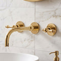 Unlacquered Brass Wall-Mount Sink Faucet with Lever handles