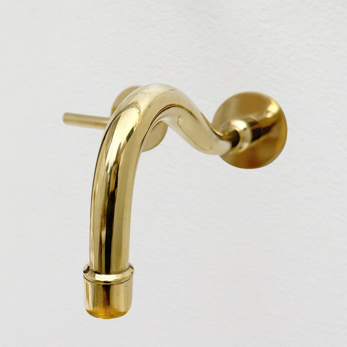 Unlacquered Brass Wall Mount Bathroom Faucet with Lever handles