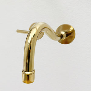 Unlacquered Brass Wall Mount Bathroom Faucet with Lever handles