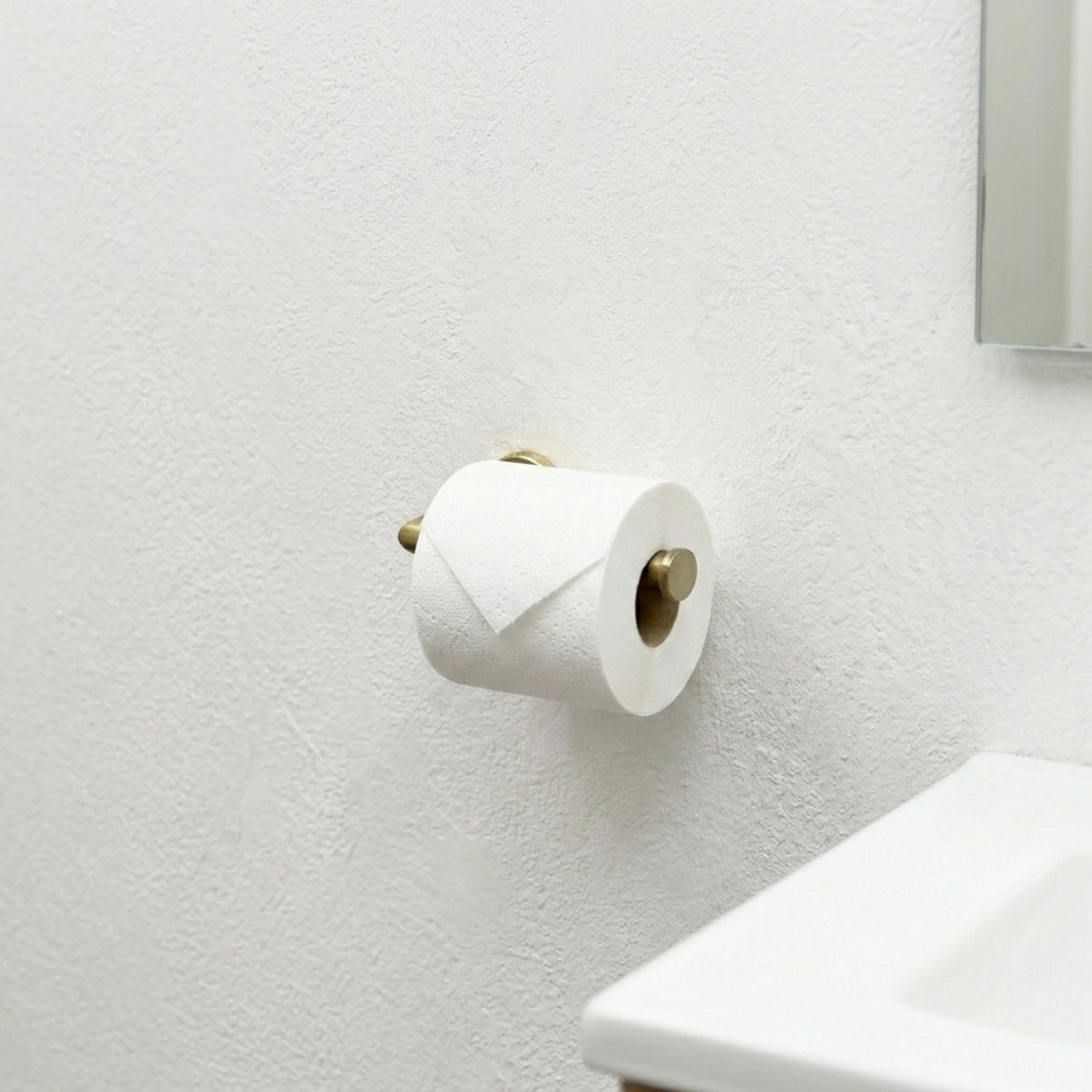 Unlacquered Brass Wall Mount Toilet Paper Holder, Solid Brass Toilet Roll Holder