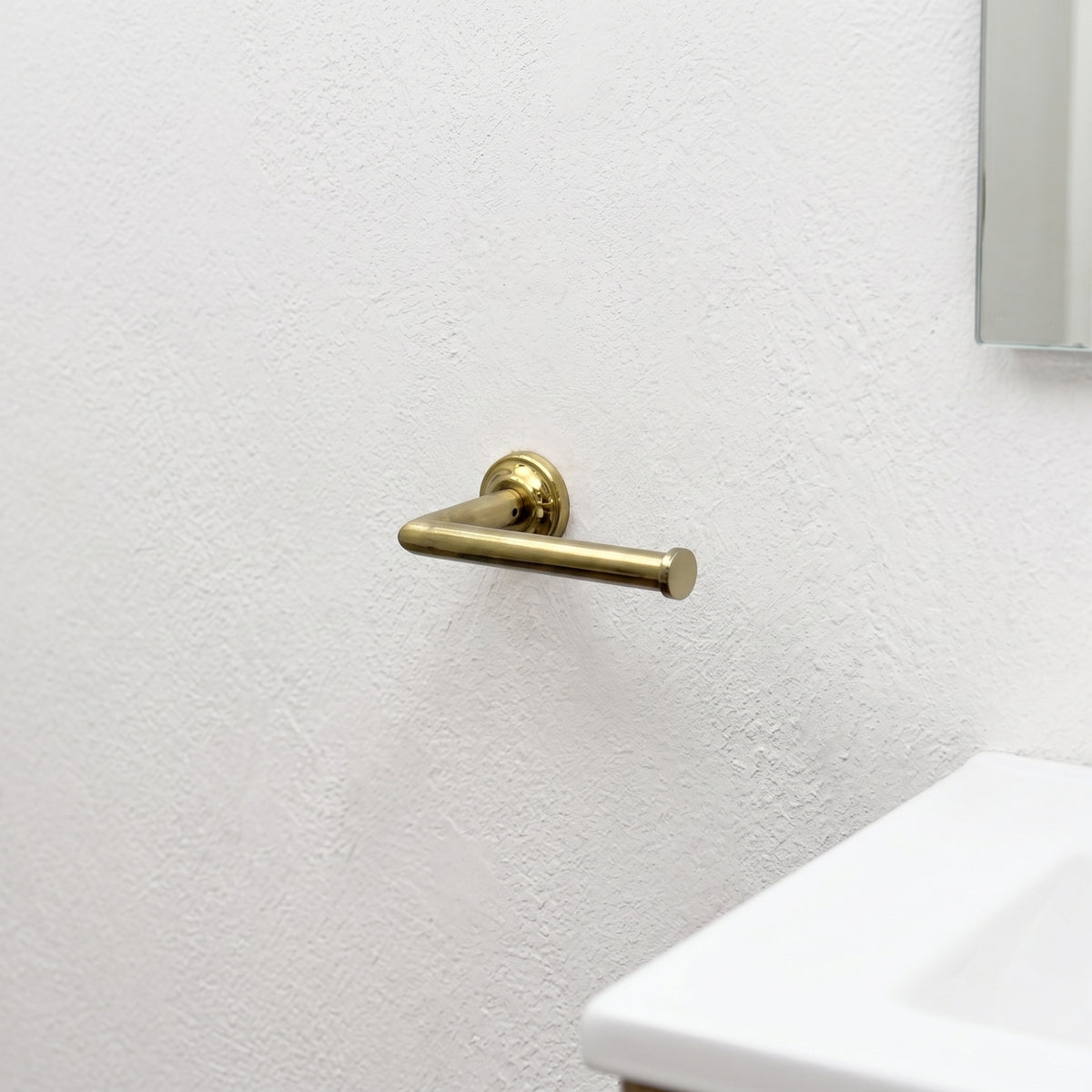 Unlacquered Brass Wall Mount Toilet Paper Holder, Solid Brass Toilet Roll Holder