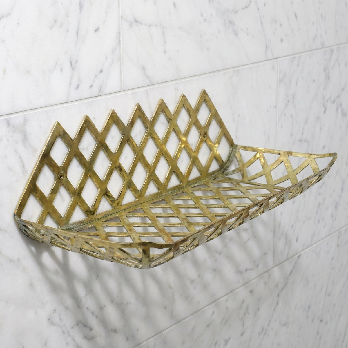Unlacquered Brass Wall Shelf, Solid Brass Bathroom Shelf, Brass Soap Holder, Bathroom Brass Accessories