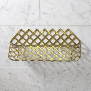 Unlacquered Brass Wall Shelf, Solid Brass Bathroom Shelf, Brass Soap Holder, Bathroom Brass Accessories