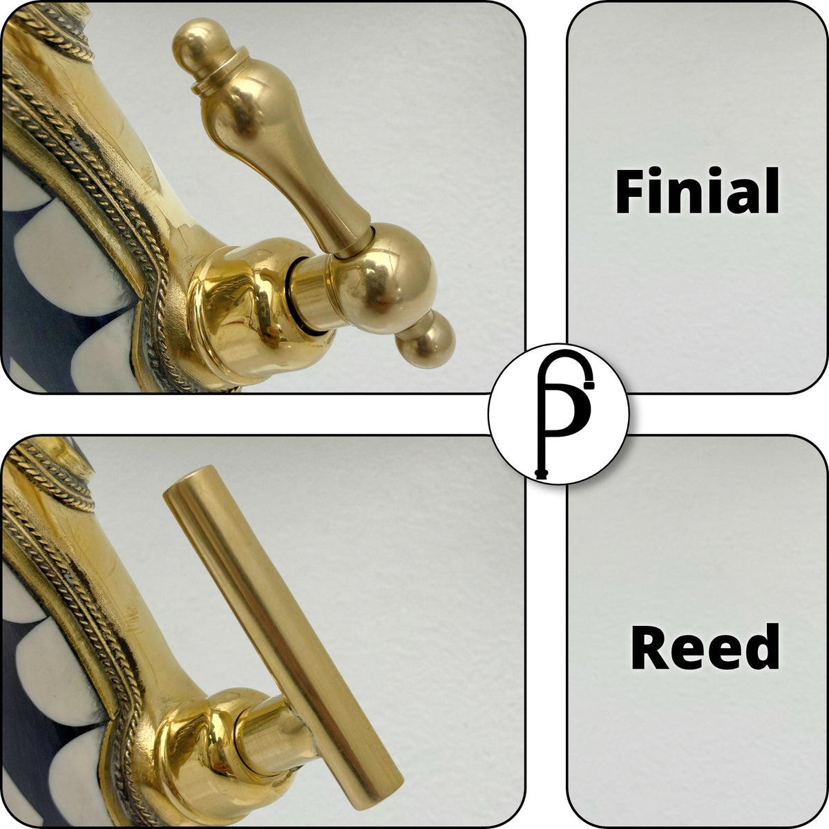 Unlacquered Brass and Resin Single Hole Bathroom Faucet with Lever Handles