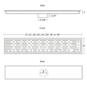 Unlacquered Solid Brass Linear Shower Drain