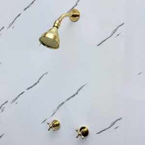 Unlacquered Brass Round Rain Shower System — Short arm (UBCSS-008) — detail view 3