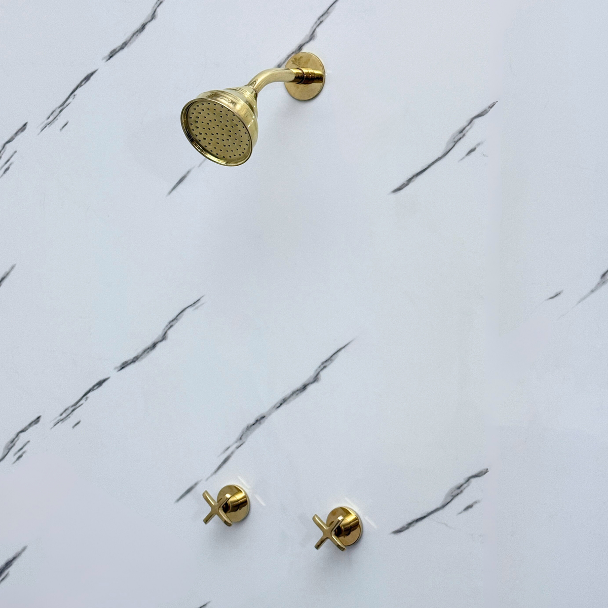 Unlacquered Brass Round Rain Shower System — Short arm (UBCSS-008) — detail view 9