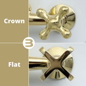 Unlacquered brass wall faucet, 10.25" high, 6" spread with cross handles – alternate view 7