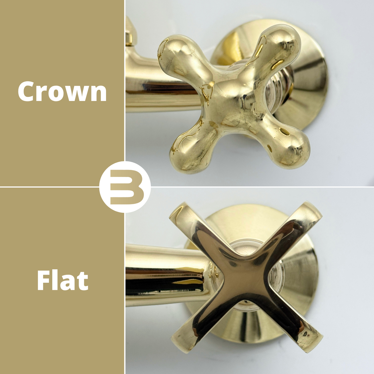 Unlacquered brass wall faucet, 10.25" high, 8" spread with cross handles – alternate view 9