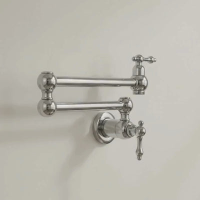 Polished Nickel Pot Filler with Lever Handles