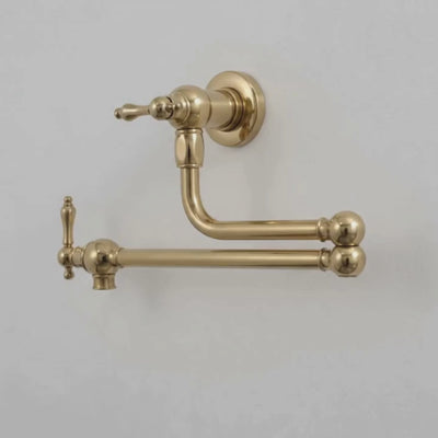 Unlacquered Brass Pot Filler with Lever Handles