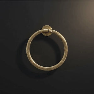 Unlacquered Brass Towel Holder, Hand Engraved Towel Hanger, Bathroom Wall Mounted Towel Ring