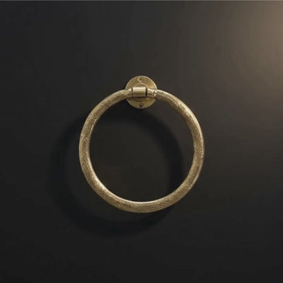 Unlacquered Brass Towel Holder, Hand Engraved Towel Hanger, Bathroom Wall Mounted Towel Ring