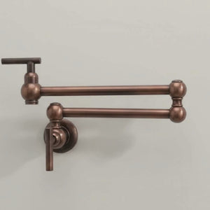 Antique Copper Wall-Mount Pot Filler with Lever Handles