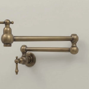 Antique Brass Pot Filler with Pearl or Branch Handles