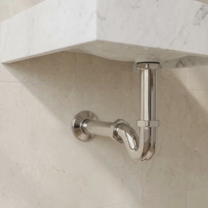 Polished Nickel Drain Pipe with P-Trap