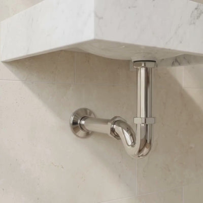 Polished Nickel Drain Pipe with P-Trap