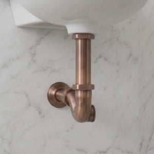Antique Copper Drain Pipe with P-Trap