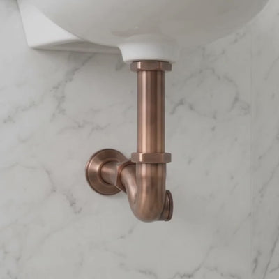 Antique Copper Drain Pipe with P-Trap