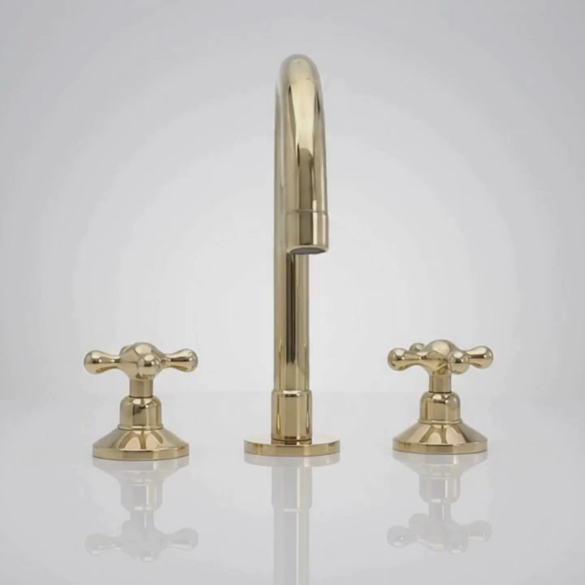 Unlacquered Brass Widespread Bathroom Faucet – Grand Arc