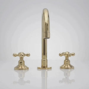 Unlacquered Brass Widespread Bathroom Faucet – Grand Arc